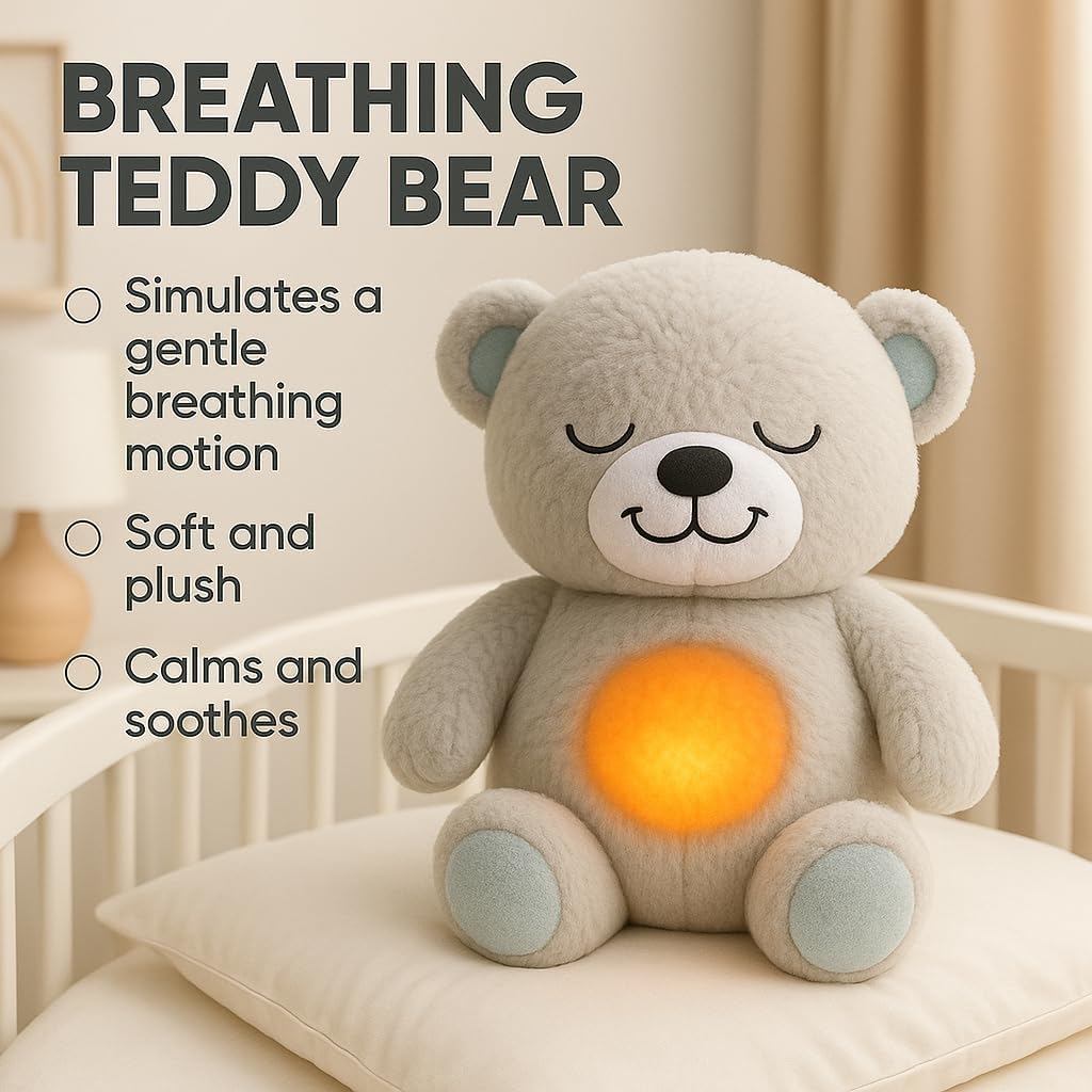 Teddy Bear Sound Toy with Light and Music for Kids – Soft Plush Toy 1-5 Years